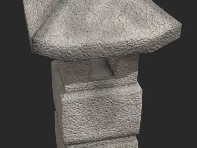 Korean Traditional Stone Lanterns Low-poly 3D model