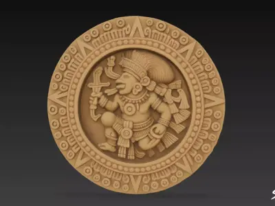 The Ballplayer Relief of Chichen Itz Low-poly 3D model