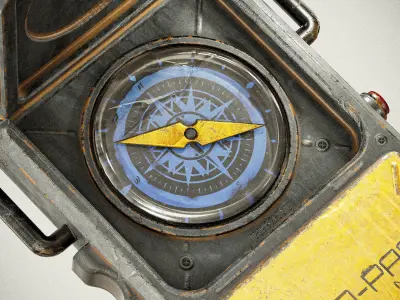 Sci-fi Compass V1 PBR Low-poly 3D model