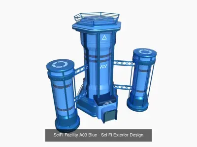 10 SciFi Facility A Collection - Sci Fi Exterior Design 3D Model Pack