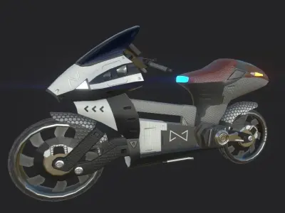 SCI-Fi Speed-Bike Low-poly 3D model