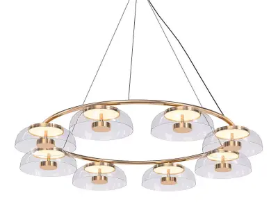 Blossi 8 circular chandelier with clear glass shades 3D model