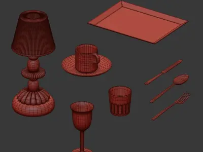 Serving with a Lotus Firefly Lamp 3D model
