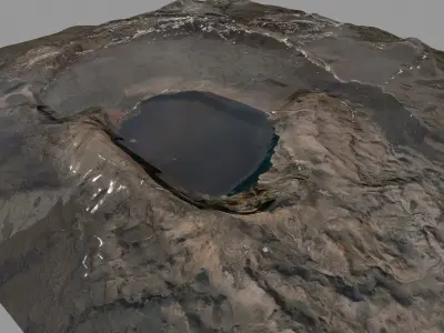 Mountain landscape Crater 3D model