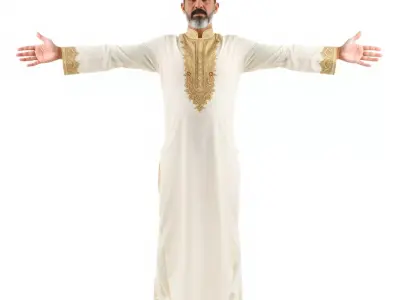 Elegant Embroidered Thobe model pack Low-poly 3D model