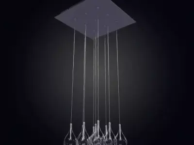 Modern Metal Hanging Lamp 3D model