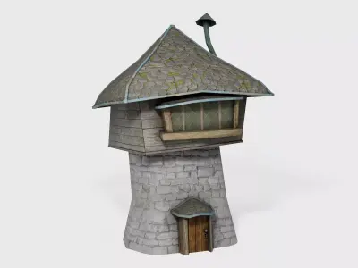 Medieval Fantasy Tower House Low-poly 3D model