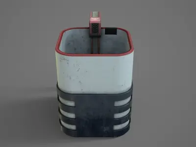 Sci-Fi Heat Mug Low-poly 3D model