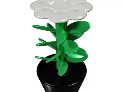 Cartoon Flower Pot Low-poly 3D model