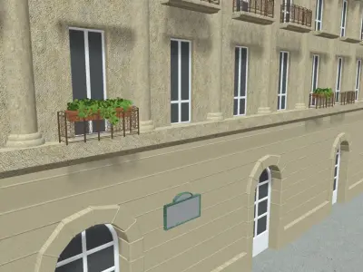 Paris Town Metro Station 01 Textured 3D model