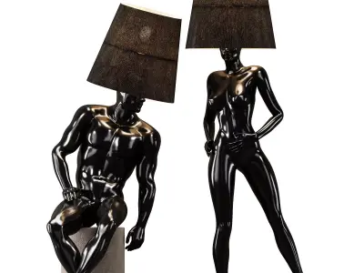 Hommer human lampshade Floor lamp Collection Pose01 3D model