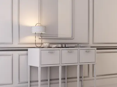 Console whith decor 3 3D model