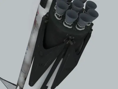 SpaceX Falcon 9 Rocket - Used and Unused 3D model