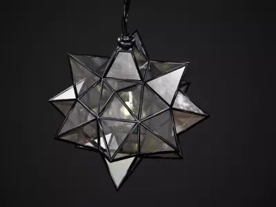 Star Pendant Lamp Low-poly 3D model