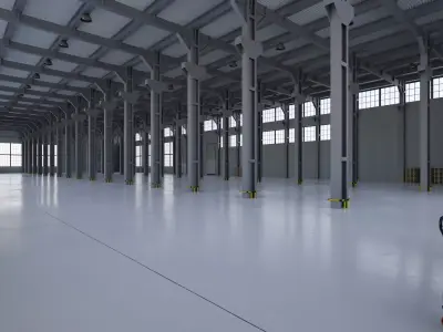 Factory Warehouse 1b Low-poly 3D model