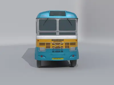 Indian Bus Low-poly 3D model