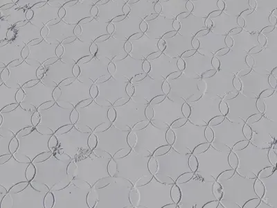 Interlocking Circle Pavers with Weeds Texture