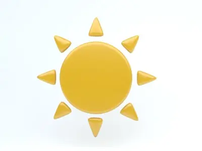 SUN icon Low-poly 3D model