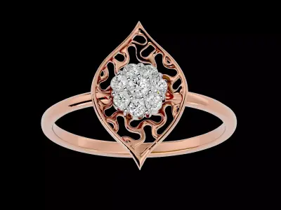 Light Minimalist Diamond Ring 3D print model 30