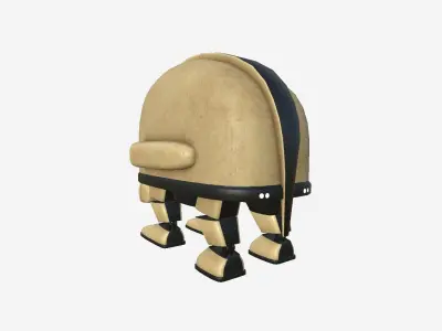 Turtleback Robot J02 Camel Beige - SciFi Character Design Low-poly 3D model
