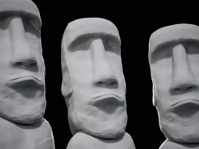 Moai Statue Easter Island PBR 4k Game Ready Low-poly 3D model