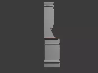 Rustic White Hutch 3D model