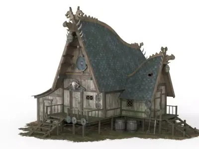 Viking House 04 Low-poly 3D model