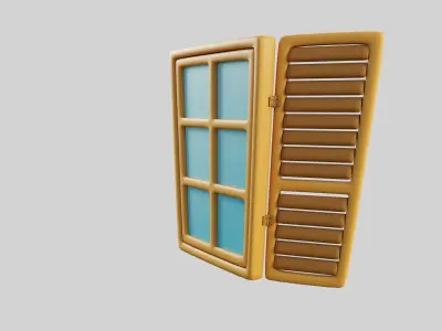 Cartoon Window 18b 3D model