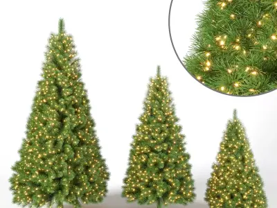 Christmas Tree With Lights Set 1 3D model