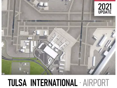 Tulsa Airport Low-poly 3D model