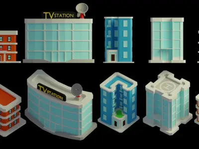 LowPolyCity city Low-poly 3D model