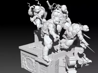 Ninja Turtles Dioram Fan art WinkyCollectibles 3D print model
