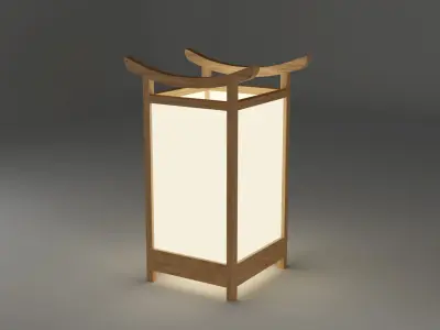 Light Lamp Traditional Asian Style 3D Model Low-poly 3D model