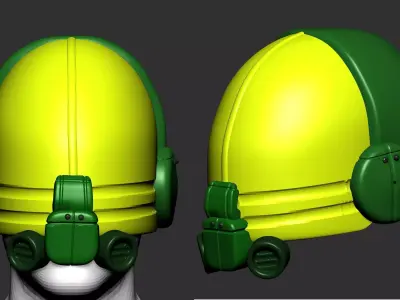 helmet scifi high poly sculpt  ver 9 3d printable  3D model