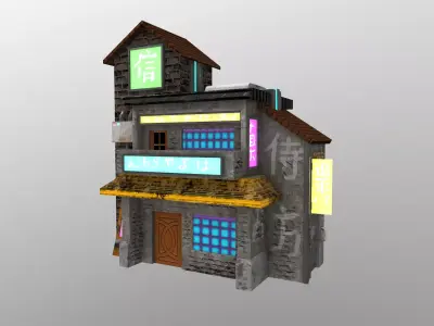 Cyberpunk City - Building 11 Low-poly 3D model