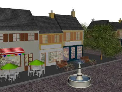 village 3D model leaf with spots 3D model