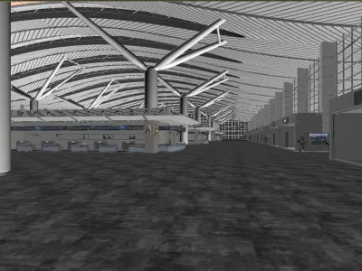 Airport Check In Interior 3D model