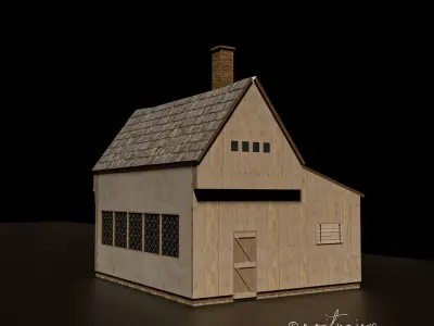 Middle Ages Old House  Low-poly 3D model