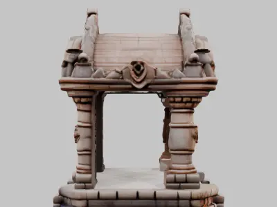 Ancient Temple Ruins 3D Model Low-poly 3D model