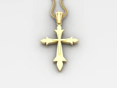 Light Gold 18K Cross Pendant 2CP021 3D print model