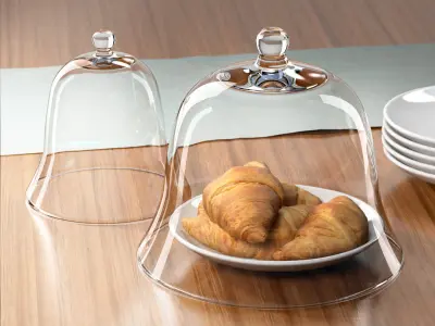Croissants in Glass Dome 3D model