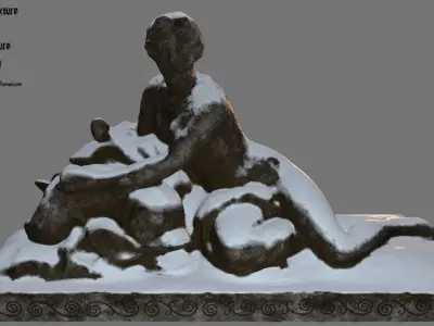 woman statue 3 Low-poly 3D model