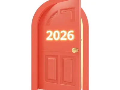 High-Quality 3D Cartoon New Year Door Sculpture Low-poly 3D model