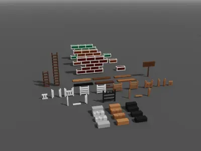 Voxel Game Models - Starter Pack 3D model