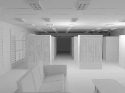 Library Interior No Material 3D model