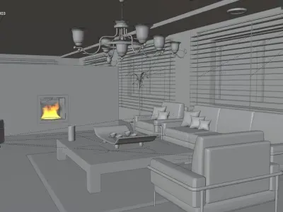 Room interior Low-poly 3D model buy
