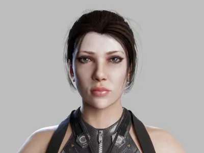 Female Sci Fi Soldier Low-poly 3D model