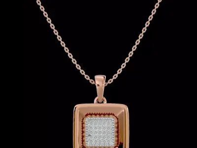 Light Minimalist Diamond Pendant Necklace 3D print model