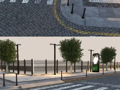 Paving Sidewalk 3 3D model