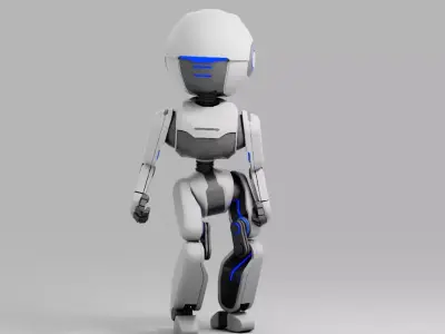 Droid rigged animated character Free low-poly 3D model